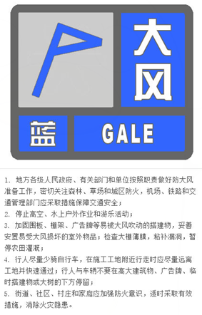 陕西省商州区发布大风蓝色预警