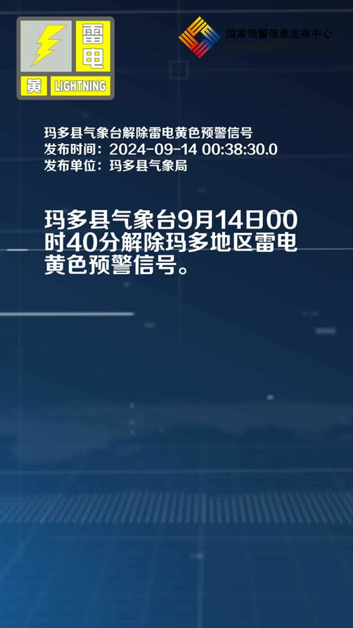 青海省玛多县发布雷电黄色预警_2