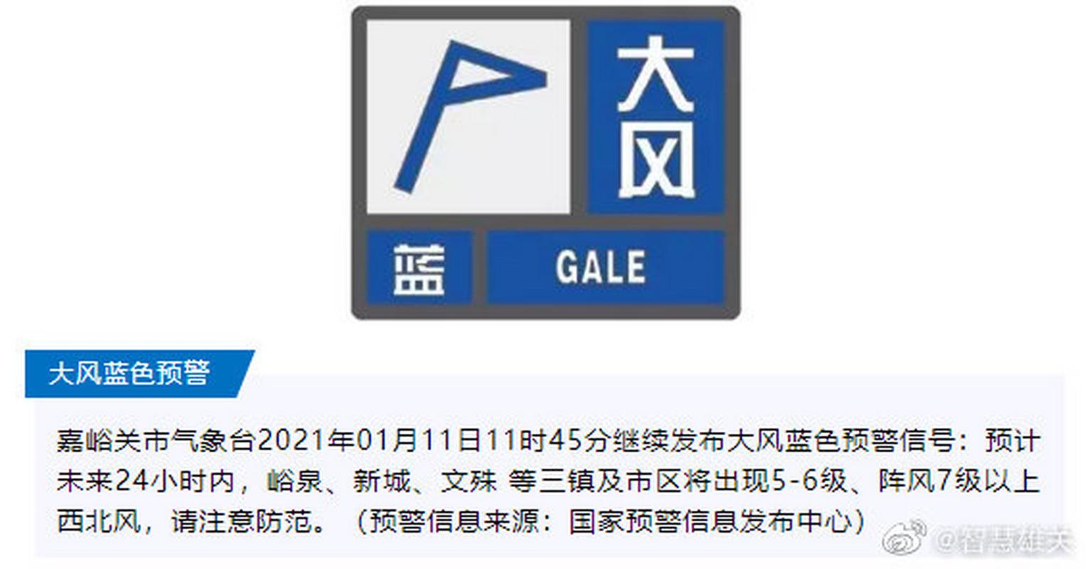 陕西省蓝田县发布大风蓝色预警_5