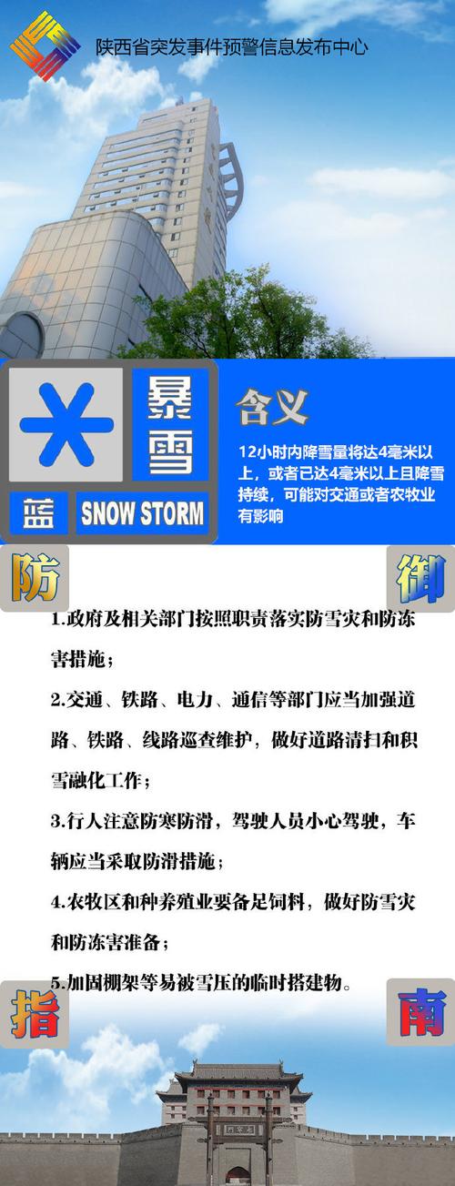 陕西省宝鸡市发布暴雪蓝色预警