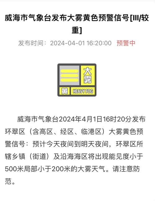 山东省威海市发布大雾黄色预警_4