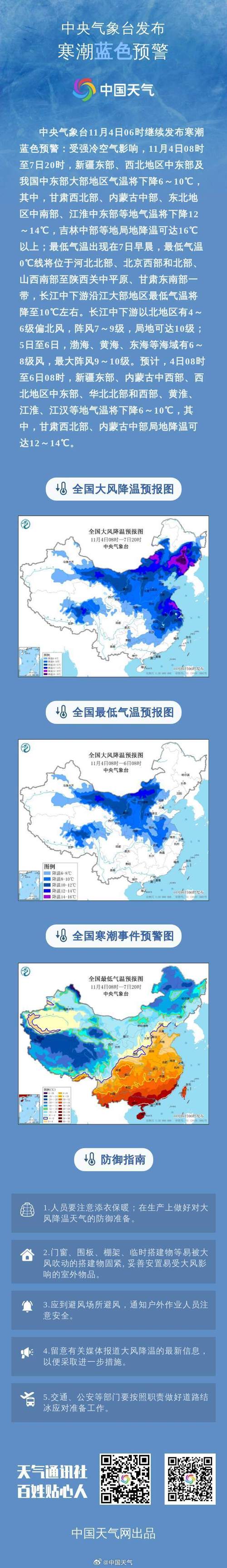 内蒙古自治区镶黄旗发布寒潮黄色预警