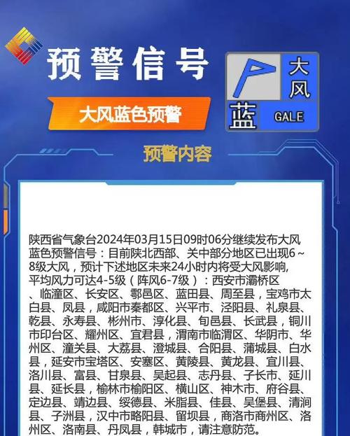 陕西省榆阳区发布大风蓝色预警